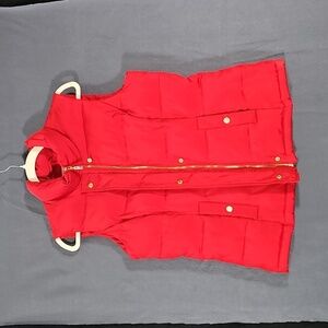 Charter Club Red Puffer Vest with Insulated Design